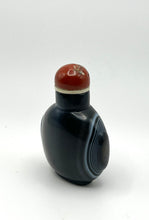 Load image into Gallery viewer, Vintage Black Agate Snuff Bottle with with Eyes