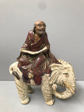 Load image into Gallery viewer, Antique Shiwan Lohan on White Elephant