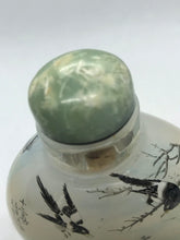 Load image into Gallery viewer, Chinese Inside Painted Snuff Bottle with Magpies and Date 1998