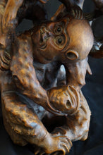 Load image into Gallery viewer, Vintage Root Carving of Monkeys and Peaches