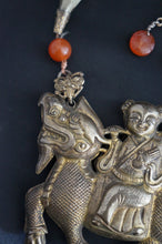 Load image into Gallery viewer, Qing Dynasty Silver Necklace with Boy on Qilin