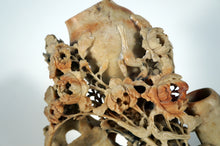Load image into Gallery viewer, Soapstone: Vintage Carving of Three Vases with Chrysanthemums
