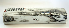 Load image into Gallery viewer, Scholar Object: Painted Porcelain Paper Weight inscripted with Zhusan