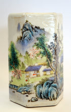 Load image into Gallery viewer, Scholar Object: Painted Porcelain Brushpot