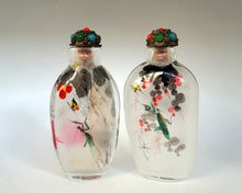Load image into Gallery viewer, Snuff Bottle: Two Inside Painted Bottles with Insects and Butterflies