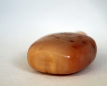 Load image into Gallery viewer, Snuff Bottle: Vintage Apricot Agate Snuff Bottle with Carving of Plum Blossoms and Bamboo