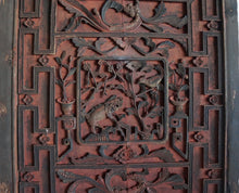 Load image into Gallery viewer, Antique Ming Dynasty Caved Wood Window Panel