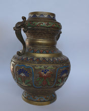 Load image into Gallery viewer, Bronze: A Large Vintage Champleve Vase