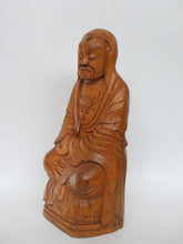 Load image into Gallery viewer, Vintage Bamboo Carving of a Monk identified as the 261st Zen Patriach