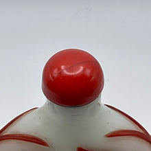 Load image into Gallery viewer, Snuff Bottle: Early 20th Century Oversize Large Opaline Glass Snuff Bottle With Red Overlay of Fish Design
