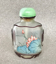 Load image into Gallery viewer, Vintage Inside Painted Snuff Bottle with Maroon Overlay