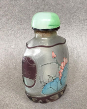 Load image into Gallery viewer, Vintage Inside Painted Snuff Bottle with Maroon Overlay
