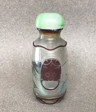 Load image into Gallery viewer, Vintage Inside Painted Snuff Bottle with Maroon Overlay