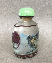 Load image into Gallery viewer, Vintage Inside Painted Snuff Bottle with Maroon Overlay