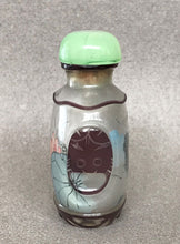 Load image into Gallery viewer, Vintage Inside Painted Snuff Bottle with Maroon Overlay