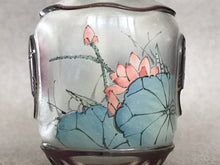 Load image into Gallery viewer, Vintage Inside Painted Snuff Bottle with Maroon Overlay