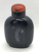 Load image into Gallery viewer, Snuff Bottle: Vintage Black Chalcedony Bottle with Eye