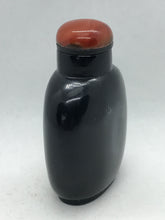 Load image into Gallery viewer, Snuff Bottle: Vintage Black Chalcedony Bottle with Eye
