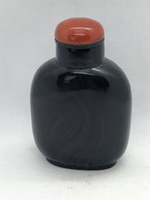 Load image into Gallery viewer, Snuff Bottle: Vintage Black Chalcedony Bottle with Eye