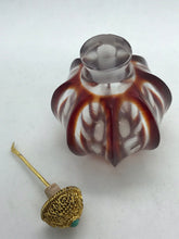 Load image into Gallery viewer, Snuff Bottle: Segmented Glass Bottle with Red Glass Overlay