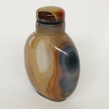 Load image into Gallery viewer, Vintage Grey and Brown Banded Agate Snuff Bottle
