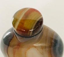 Load image into Gallery viewer, Vintage Grey and Brown Banded Agate Snuff Bottle