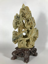 Load image into Gallery viewer, Vintage Soapstone Carving of a Phoenix and Peonies