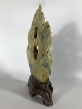 Load image into Gallery viewer, Vintage Soapstone Carving of a Phoenix and Peonies