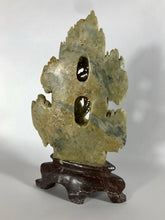 Load image into Gallery viewer, Vintage Soapstone Carving of a Phoenix and Peonies