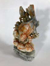 Load image into Gallery viewer, Soapstone Carving: Colorful Soapstone Carving of a Fish and Lotus