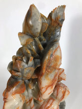 Load image into Gallery viewer, Soapstone Carving: Colorful Soapstone Carving of a Fish and Lotus