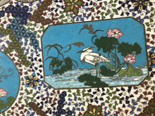 Load image into Gallery viewer, Early Japanese Cloisonne Charger with Flora and Fauna