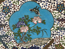 Load image into Gallery viewer, Early Japanese Cloisonne Charger with Flora and Fauna