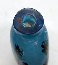 Load image into Gallery viewer, Snuff Bottle:  Cobalt Blue Glass Bottle with Inside Painting of Ladies
