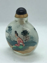 Load image into Gallery viewer, Snuff Bottle: Antique Clear Glass Inside Painted Snuff Bottle with CHINA Mark