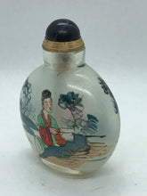 Load image into Gallery viewer, Snuff Bottle: Antique Clear Glass Inside Painted Snuff Bottle with CHINA Mark