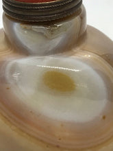 Load image into Gallery viewer, Vintage Banded Agate Snuff Bottle with "Egg Yolk" Shape