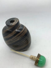 Load image into Gallery viewer, Snuff Bottle: Black and Gray Banded Jasper Bottle