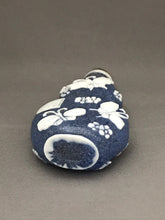 Load image into Gallery viewer, Snuff Bottle: Vintage Blue Frosted Beijing Glass with White Overlay and Four Character Mark of Qianlong