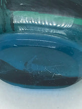 Load image into Gallery viewer, Snuff Bottle: Inside Painted Blue Glass Bottle with Landscape Painting and China Mark