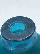 Load image into Gallery viewer, Snuff Bottle: Inside Painted Blue Glass Bottle with Landscape Painting and China Mark