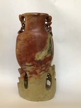 Load image into Gallery viewer, Vintage Tall Soapstone Vase with Chrysanthemums