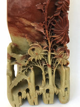 Load image into Gallery viewer, Vintage Tall Soapstone Vase with Chrysanthemums
