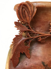 Load image into Gallery viewer, Vintage Tall Soapstone Vase with Chrysanthemums