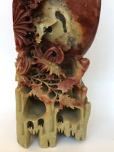 Load image into Gallery viewer, Vintage Tall Soapstone Vase with Chrysanthemums