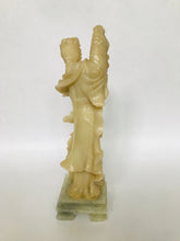 Load image into Gallery viewer, Soapstone: Vintage Soapstone Carving of a Fairy holding a Basket of Flowers