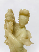 Load image into Gallery viewer, Soapstone: Vintage Soapstone Carving of a Fairy holding a Basket of Flowers