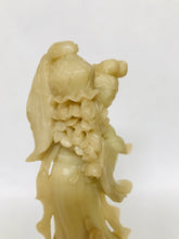 Load image into Gallery viewer, Soapstone: Vintage Soapstone Carving of a Fairy holding a Basket of Flowers