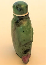 Load image into Gallery viewer, Snuff Bottle: Vintage Ruby in Zoisite Bottle of Liu Hai and the Three Legged Toad