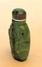 Load image into Gallery viewer, Snuff Bottle: Vintage Ruby in Zoisite Bottle of Liu Hai and the Three Legged Toad